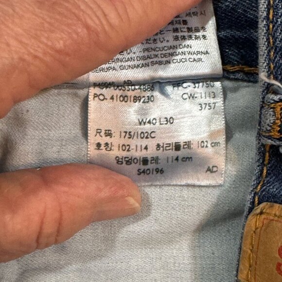 Levis 550 Relaxed Fit Jeans Mens 40x30 Blue Denim Classic Straight Leg StoneWash - Picture 7 of 14